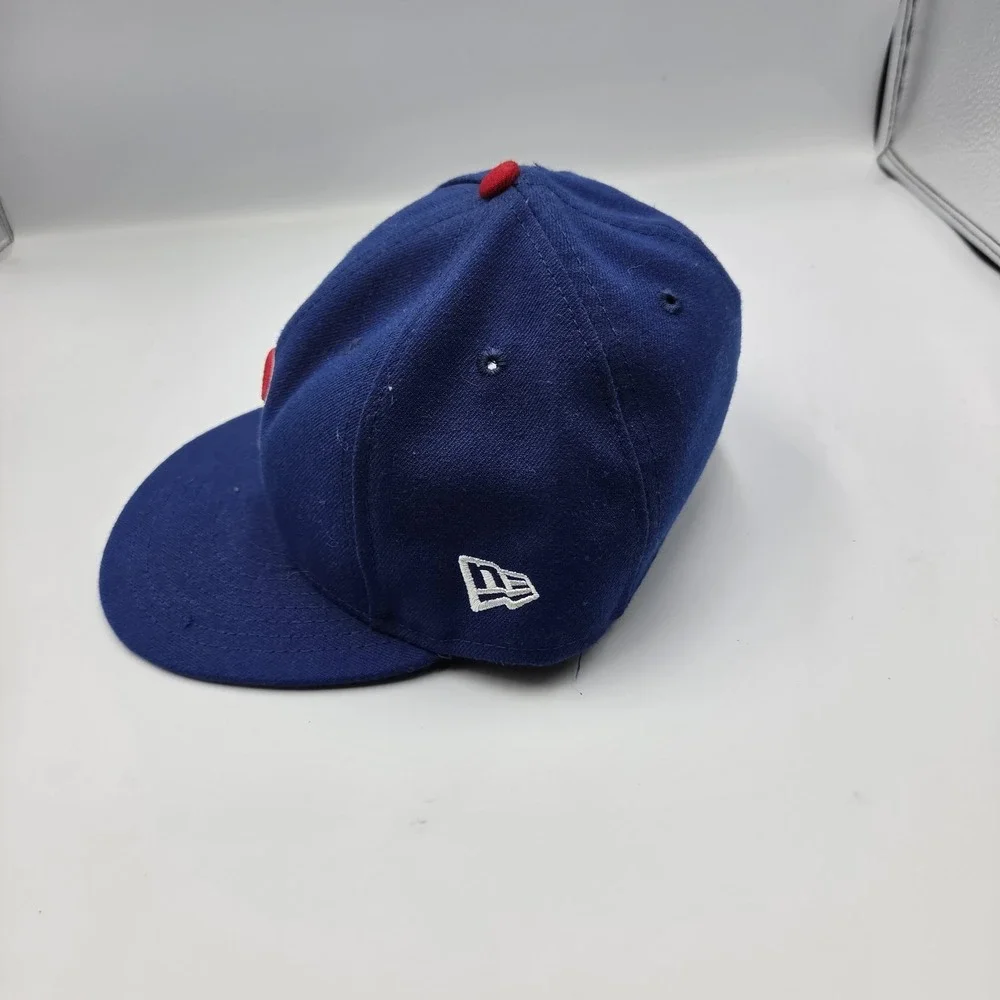 Chicago Cubs New Era Fitted Hat Sz 7 On Field MLB 59FIFTY 5950 Blue USA